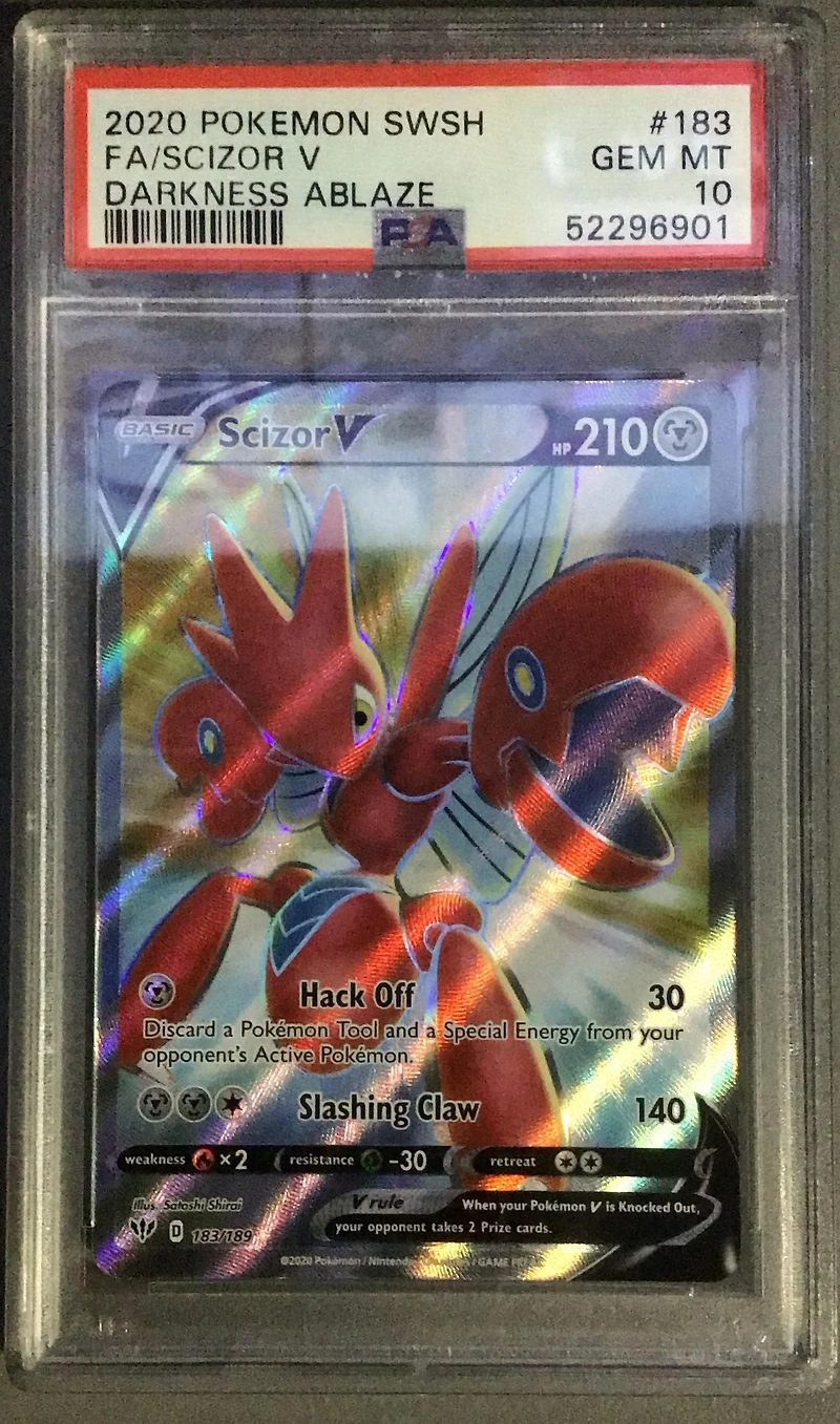 2020 Pokemon Sword & Shield Darkness Ablaze 183 Full Art/scizor V PSA