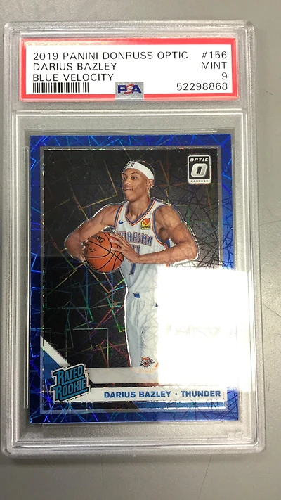 2019 Panini Donruss Optic 156 Darius Bazley Blue Velocity PSA 9