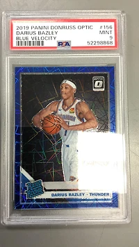 2019 Panini Donruss Optic 156 Darius Bazley Blue Velocity PSA 9