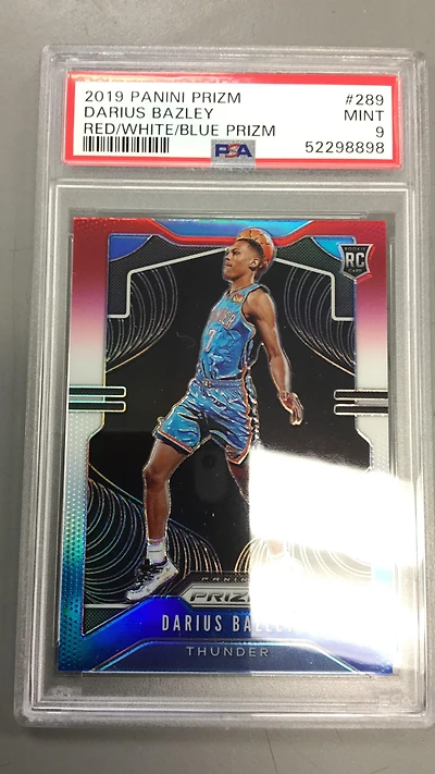 2019 Panini Prizm 289 Darius Bazley Red/white/blue Prizm PSA 9
