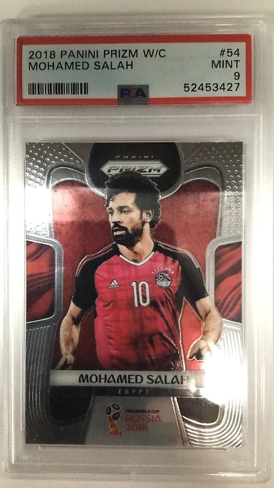 2018 Panini Prizm World Cup 54 Mohamed Salah PSA