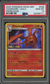 2020 Pokemon Swsh Black Star Promo 066 Charizard-holo Prerelease PSA