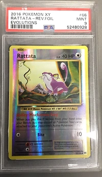 2016 Pokemon Xy Evolutions 66 Rattata-reverse Foil PSA