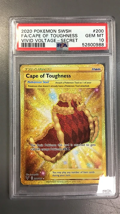 2020 Pokemon Sword & Shield Vivid Voltage 200 Full Art/cape Of Toughness Secret PSA
