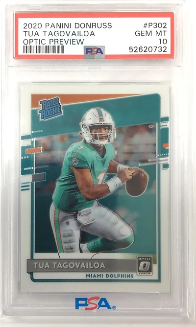 2020 Panini Donruss P302 Tua Tagovailoa Optic Preview PSA 10