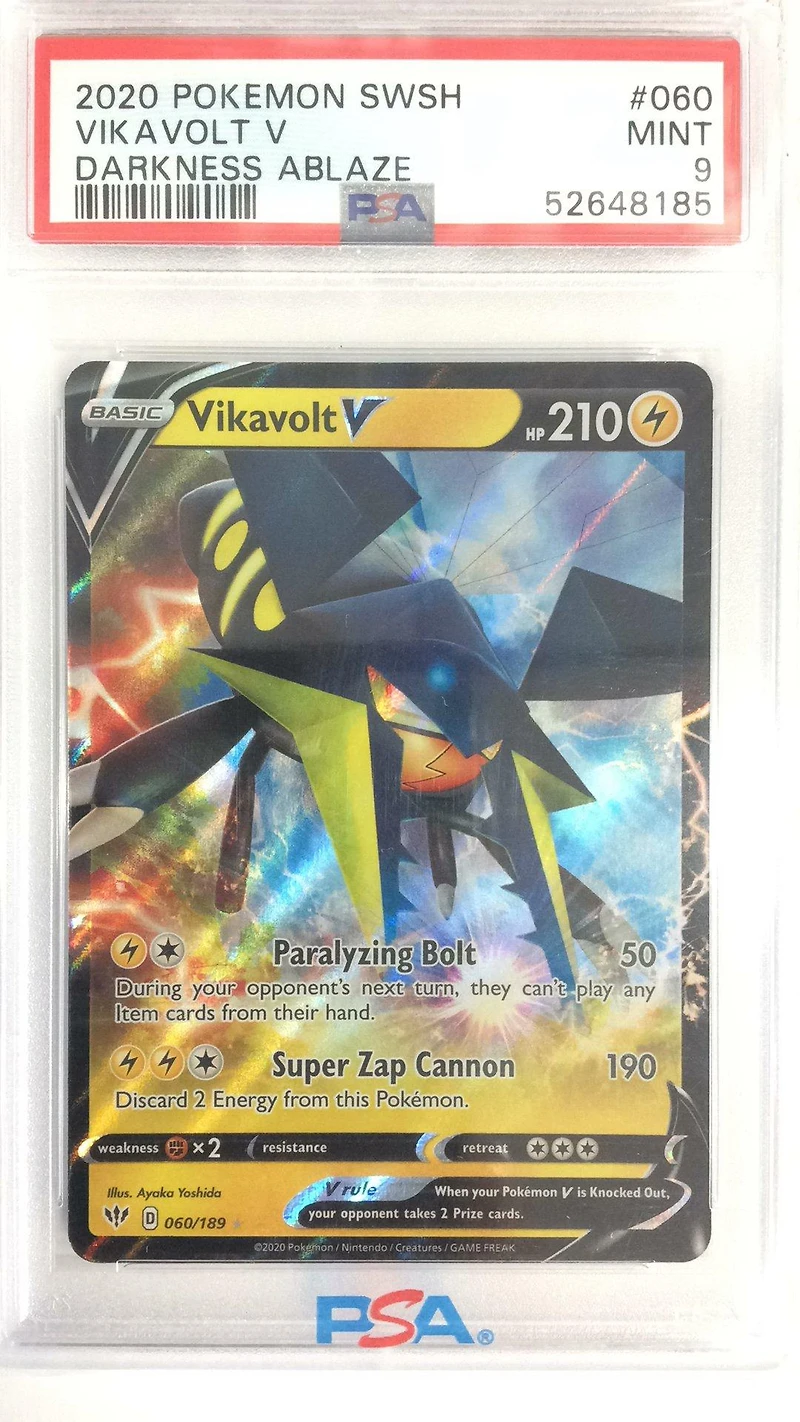 2020 Pokemon Sword & Shield Darkness Ablaze 060 Vikavolt V PSA