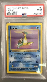1999 Pokemon Fossil 25 Lapras 1st Edition PSA