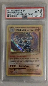 2016 Pokemon Xy Evolutions 59 Machamp-holo Prerelease PSA 8