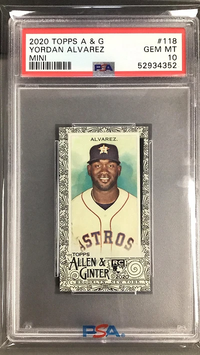 2020 Topps Allen & Ginter 118 Yordan Alvarez Mini PSA 10