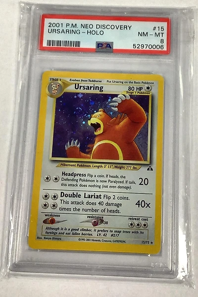 2001 Pokemon Neo Discovery 15 Ursaring-holo PSA 8