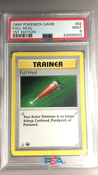 1999 Pokemon Game 82 Full Heal 1st Edition PSA