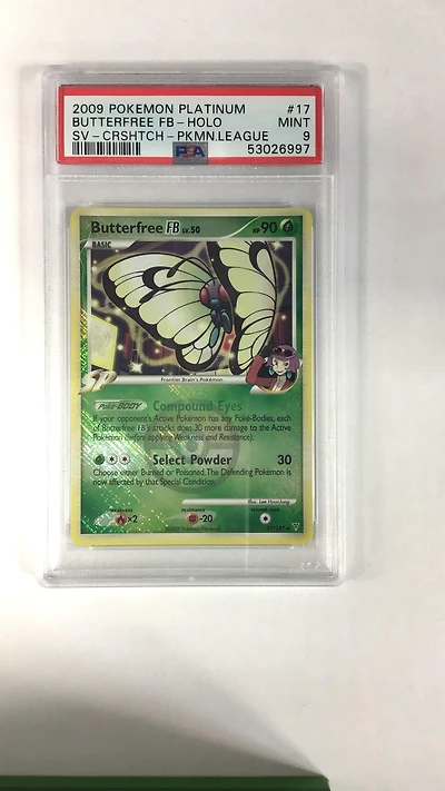 2009 Pokemon Platinum Supreme Victors 17 Butterfree Fb-holo Crosshatch-2010 Pokemon League PSA