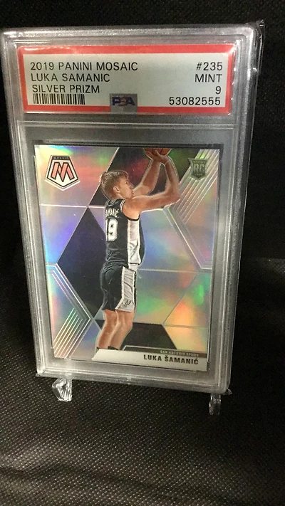 2019 Panini Mosaic 235 Luka Samanic Silver Prizm PSA 9