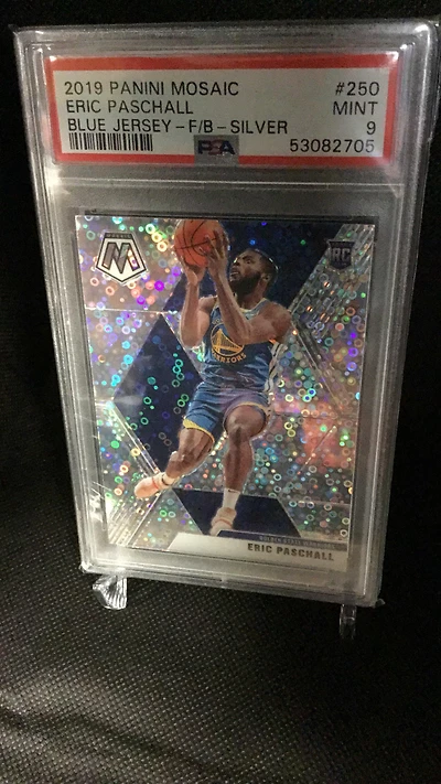 2019 Panini Mosaic 250 Eric Paschall Blue Jersey-fast Break-silver PSA 9
