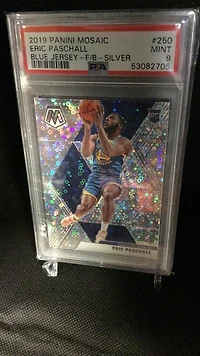 2019 Panini Mosaic 250 Eric Paschall Blue Jersey-fast Break-silver PSA 9