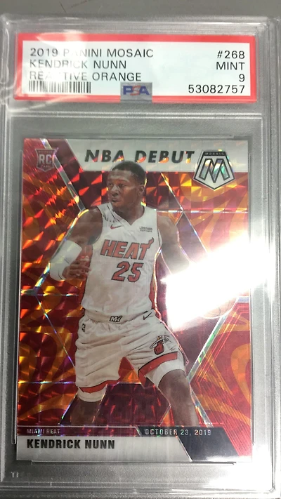 2019 Panini Mosaic Kendrick Nunn Reactive Orange PSA 9