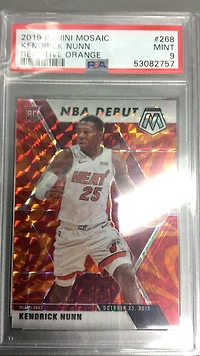 2019 Panini Mosaic 268 Kendrick Nunn Reactive Orange PSA 9
