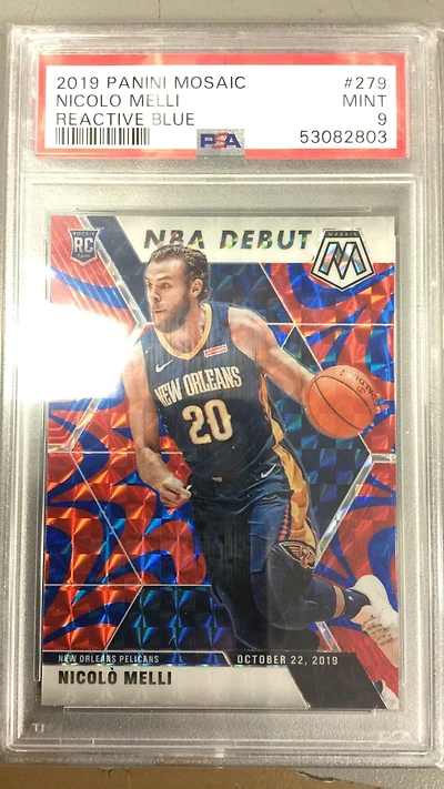 2019 Panini Mosaic 279 Nicolo Melli Reactive Blue PSA 9