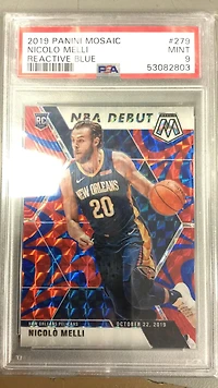 2019 Panini Mosaic 279 Nicolo Melli Reactive Blue PSA 9