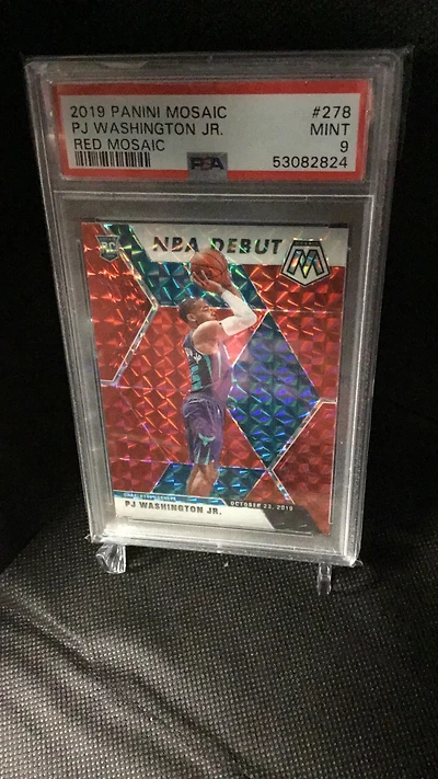 2019 Panini Mosaic Pj Washington Jr. Red Mosaic PSA 9
