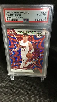2019 Panini Mosaic 280 Tyler Herro Reactive Blue PSA