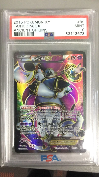 2015 Pokemon Xy Ancient Origins 89 Full Art/hoopa Ex PSA 9