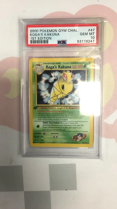 2000 Pokemon Gym Challenge 47 Koga's Kakuna 1st Edition PSA