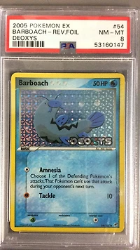 2005 Pokemon Ex Deoxys 54 Barboach PSA 8