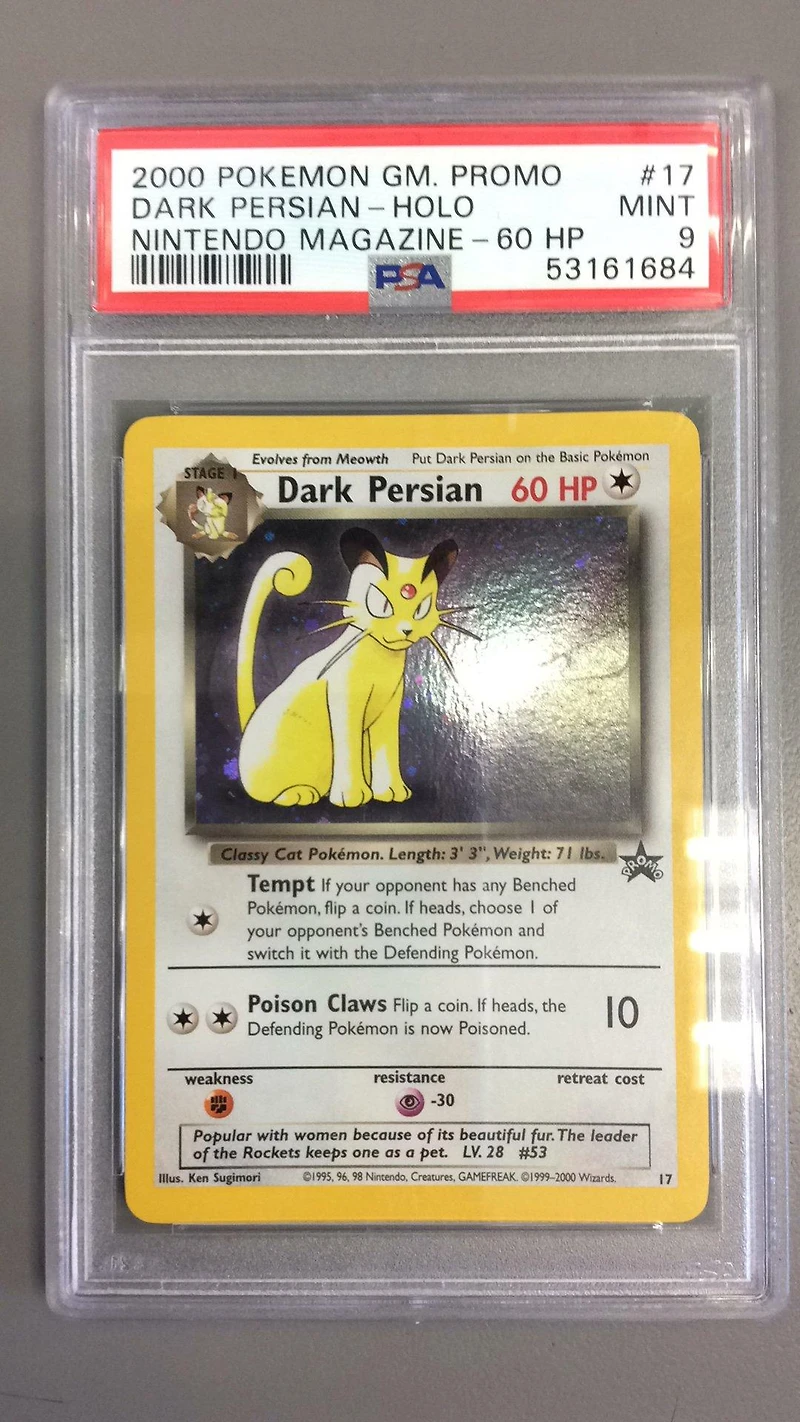 2000 Pokemon Game Promo 17 Dark Persian PSA 9