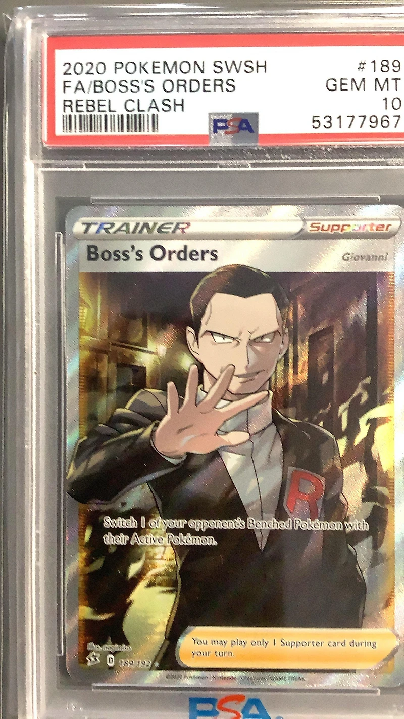 2020 Pokemon Sword & Shield Rebel Clash 189 Full Art/boss's Orders PSA