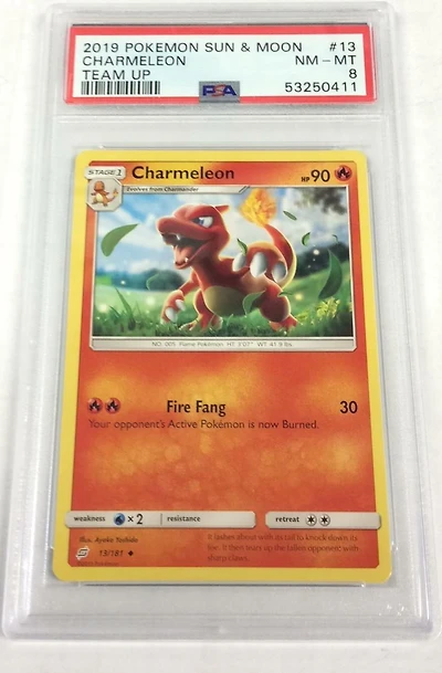 2019 Pokemon Sun & Moon Team Up 13 Charmeleon PSA 8