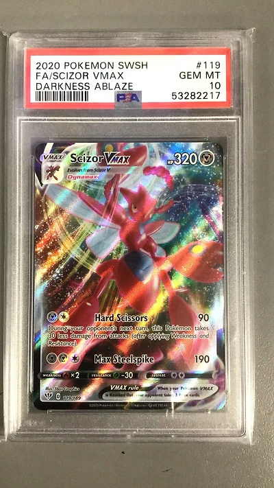 2020 Pokemon Sword & Shield Darkness Ablaze 119 Full Art/scizor Vmax PSA 10