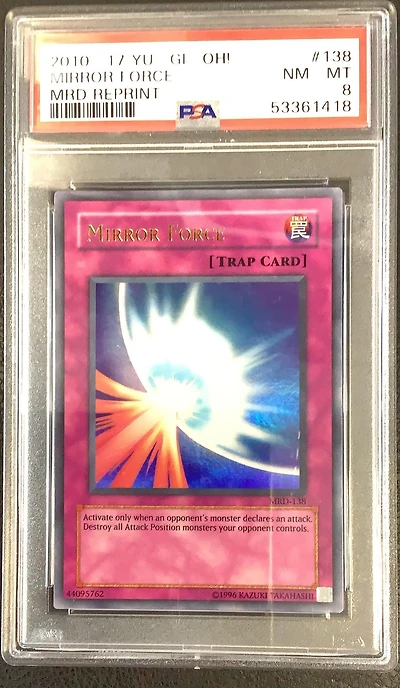 2010-2017 Yu-gi-oh! Metal Raiders Reprint 138 Mirror Force PSA 8