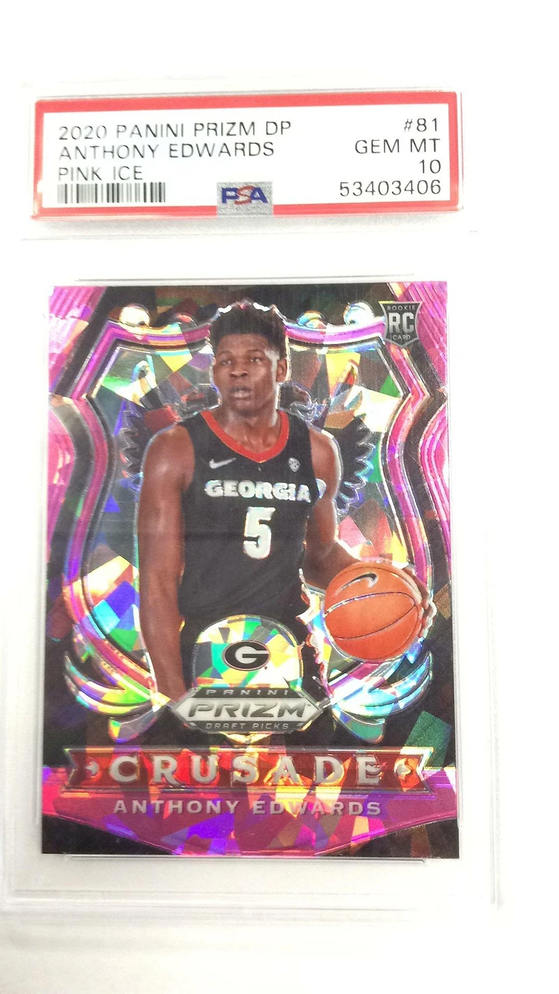 2020 Panini Prizm Draft Picks Anthony Edwards Pink Ice PSA