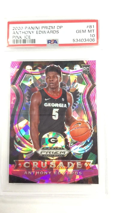 2020 Panini Prizm Draft Picks Anthony Edwards Pink Ice PSA