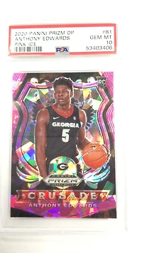 2020 Panini Prizm Draft Picks Anthony Edwards Pink Ice PSA