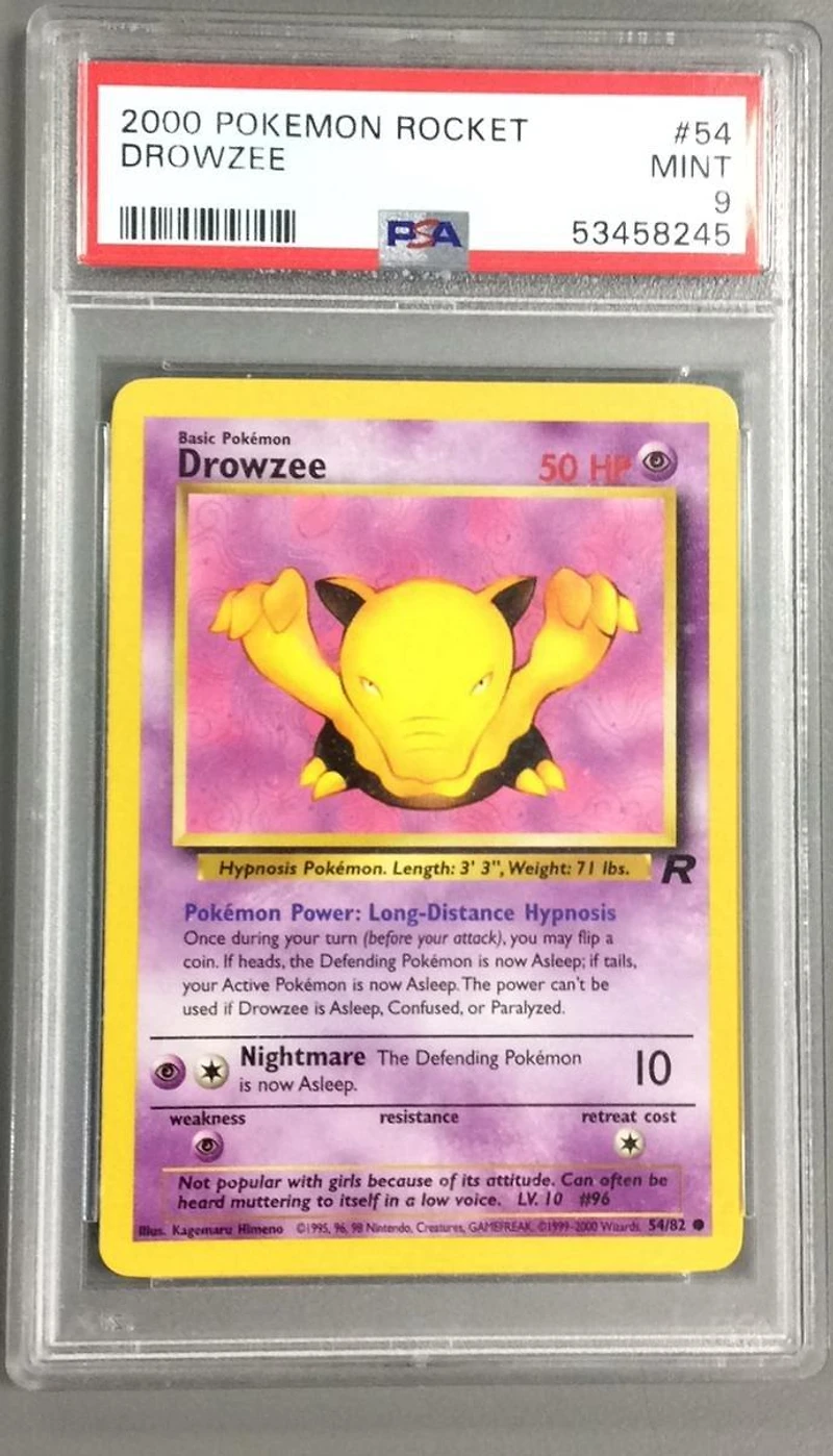 2000 Pokemon Rocket 54 Drowzee PSA