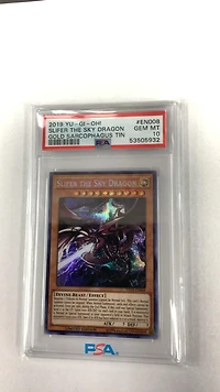 2019 Yu-gi-oh! Gold Sarcophagus Tin En008 Slifer The Sky Dragon PSA 10