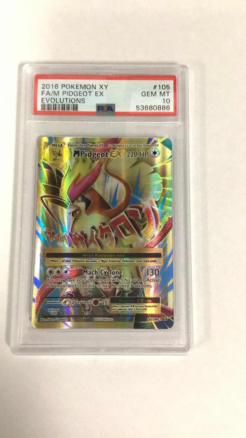 2016 Pokemon Xy Evolutions 105 Fa/m Pidgeot Ex PSA 10