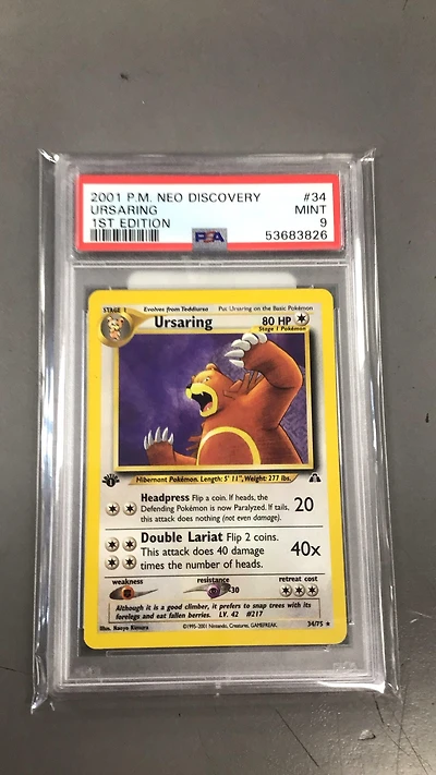 2001 Pokemon Neo Discovery 34 Ursaring 1st Edition PSA 9