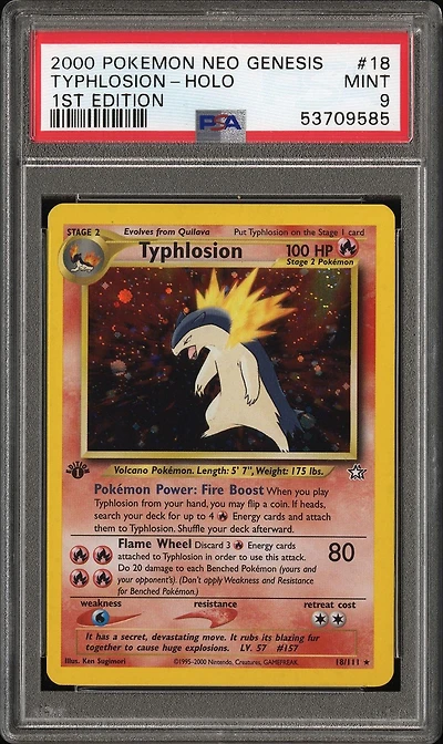 2000 Pokemon Neo Genesis 1st Edition 18 Typhlosion-holo PSA