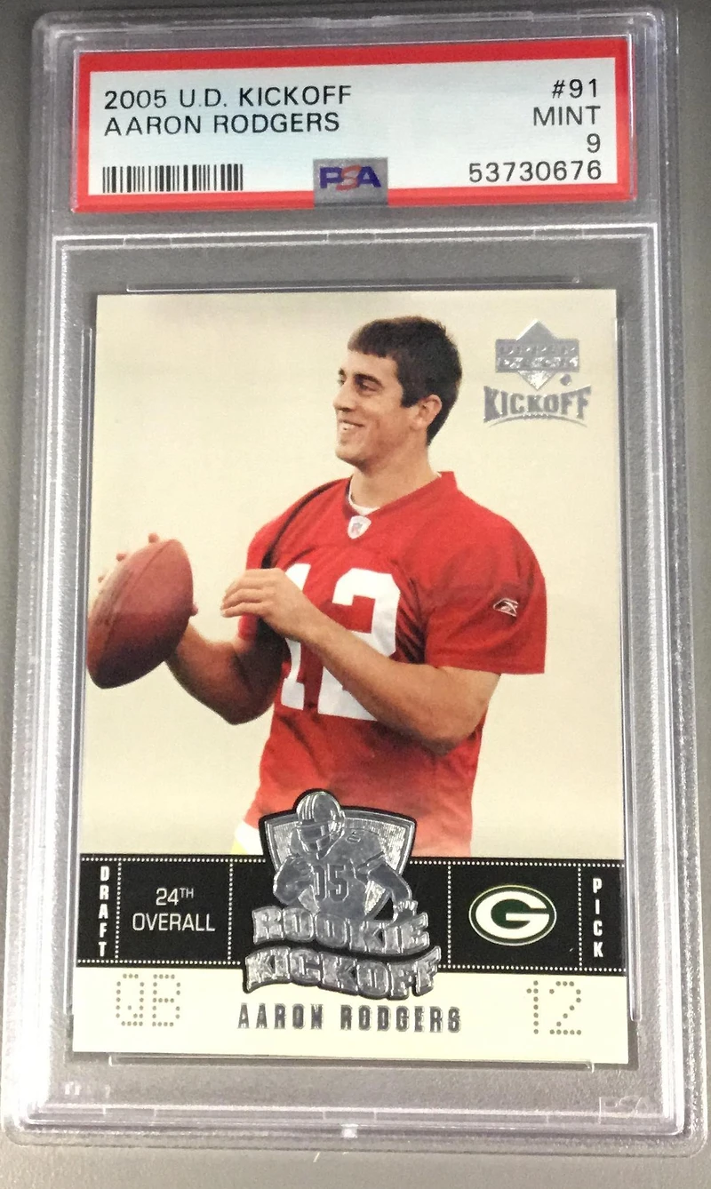 2005 Upper Deck Kickoff 91 Aaron Rodgers PSA 9