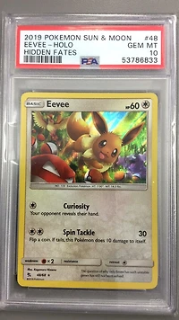 2019 Pokemon Sun & Moon Hidden Fates 48 Eevee PSA 10