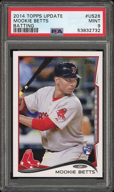 2014 Topps Update Us26 Mookie Betts Batting PSA
