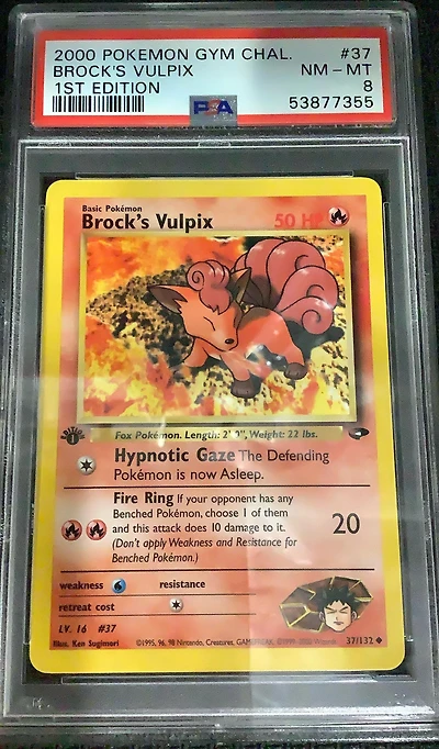 2000 Pokemon Gym Challenge 37 Brock's Vulpix 1st Edition PSA