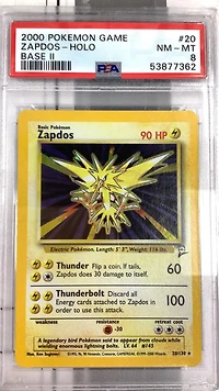 2000 Pokemon Game Base Ii 20 Zapdos PSA 8