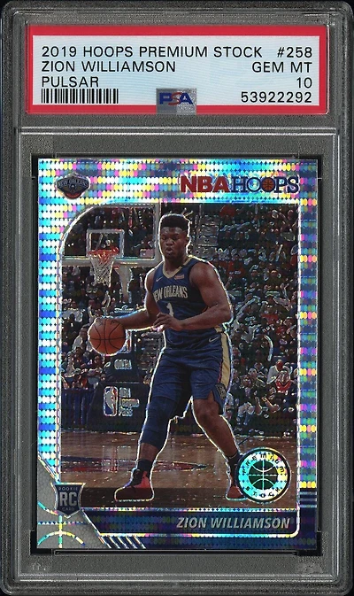 2019 Panini Hoops Premium Stock 258 Zion Williamson Pulsar PSA