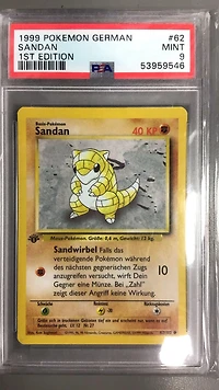 1999 Pokemon German 62 Sandan 1st Edition PSA 9