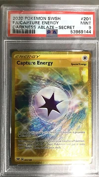 2020 Pokemon Sword & Shield Darkness Ablaze 201 Full Art/capture Energy Secret PSA