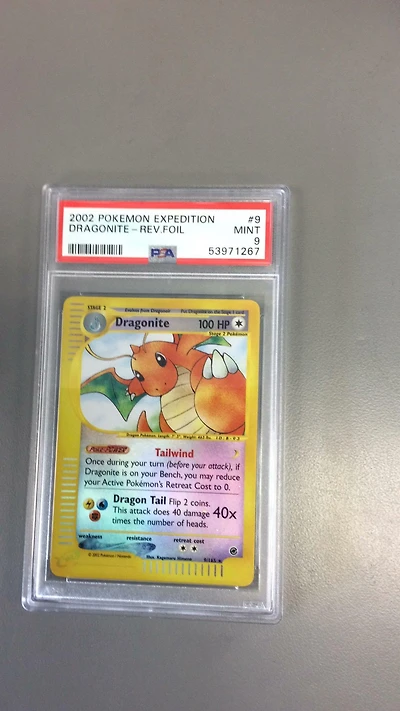 2002 Pokemon Expedition 9 Dragonite-reverse Foil PSA 9